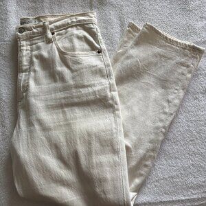 Abercrombie size 14 long ankle straight ultra high rise cream jeans